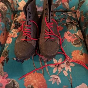 Black Boots with Red Laces